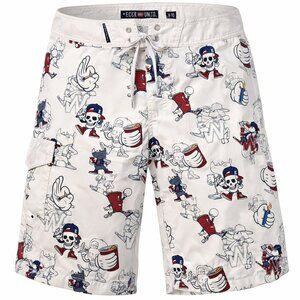 Ecko Untld. Swim Trunks AOP Beer Pong Wasted 420 Partying Solo Cup Shorts W-38